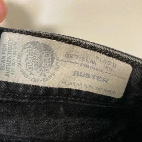 Diesel  Buster Regular Slim Tapered black jeans 32x30 - Picture 2 of 6